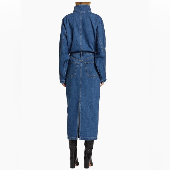 NWT Ronny Kobo Sebastian Denim Midi Dress Medium Wash Sz S - Picture 4 of 16